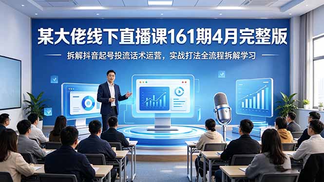 某大佬线下直播课161期4月完整版，拆解抖音起号投流话术运营，实战打法全流程拆解学习-聊项目