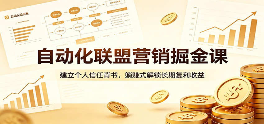 自动化联盟营销掘金课：建立个人信任背书，躺赚式解锁长期复利收益-聊项目