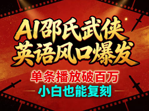 AI邵氏武侠英语风口爆发，单条播放破百万，小白也能复刻-聊项目