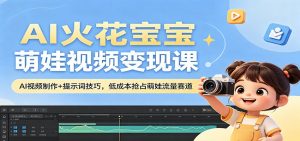 AI火花宝宝萌娃视频变现课：AI视频制作+提示词技巧，低成本抢占萌娃流量赛道-聊项目
