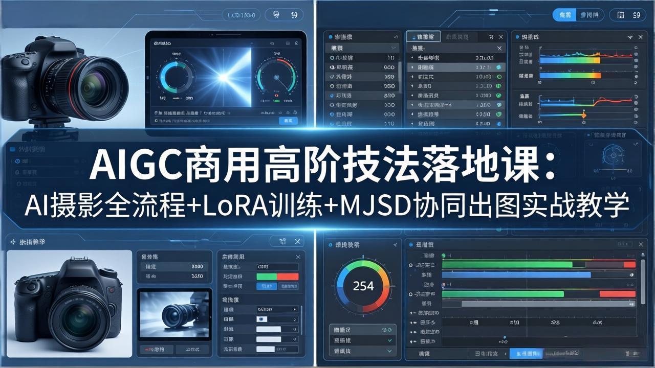 AIGC商用高阶技法落地课：AI摄影全流程+LoRA训练+MJSD协同出图实战教学-聊项目