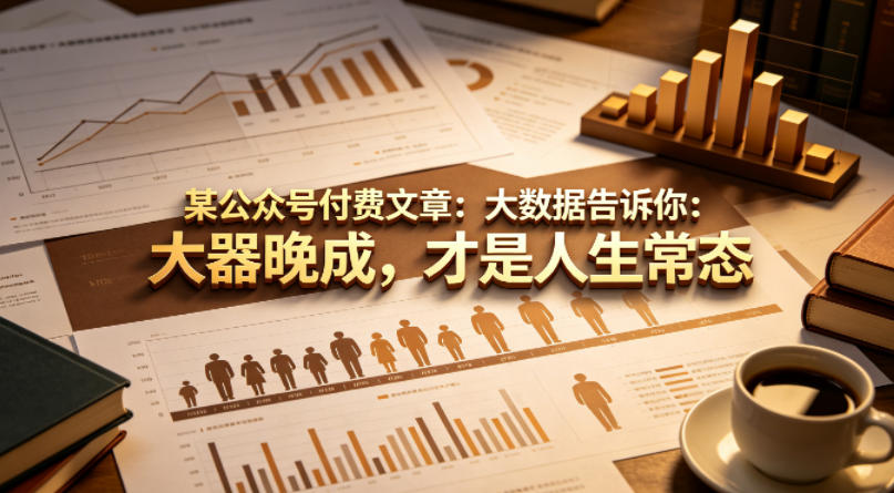 某公众号付费文章：大数据告诉你：大器晚成，才是人生常态-聊项目