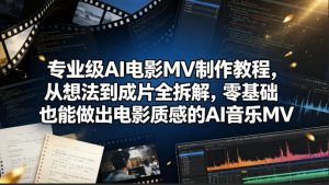 专业级AI电影MV制作教程，从想法到成片全拆解，零基础也能做出电影质感的AI音乐MV-聊项目