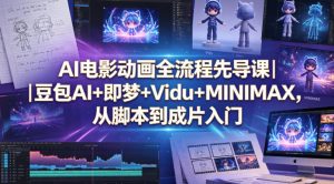 AI电影动画全流程先导课｜豆包AI+即梦+Vidu+MINIMAX，从脚本到成片入门-聊项目