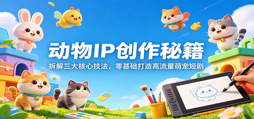 动物IP创作秘籍：拆解三大核心技法，零基础打造高流量萌宠短剧-聊项目
