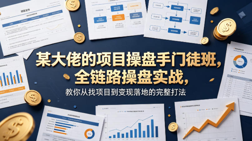 某大佬的项目操盘手门徒班，全链路操盘实战，教你从找项目到变现落地的完整打法-聊项目