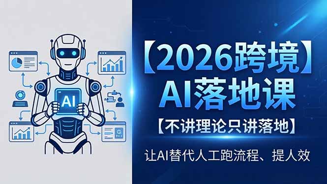 2026跨境AI落地课，不讲理论只讲落地，让AI替代人工跑流程、提人效-聊项目