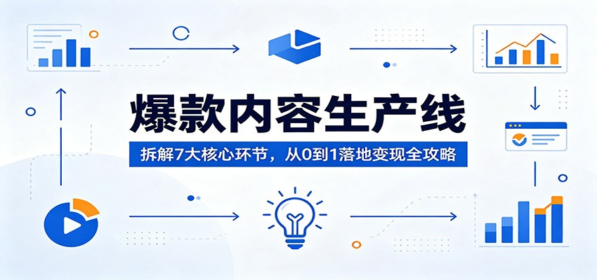 爆款内容生产线：拆解7大核心环节，从0到1落地变现全攻略-聊项目