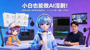 小白也能做AI漫剧！从角色场景分镜到配音剪辑导出，2D/3D/仿真人漫剧一步到位-聊项目