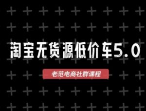 淘宝无货源价车5.0，2026最新VIP淘宝无货源课程，1688代发，蓝海选品，零成本创业首选(更新26年5月8日)-聊项目