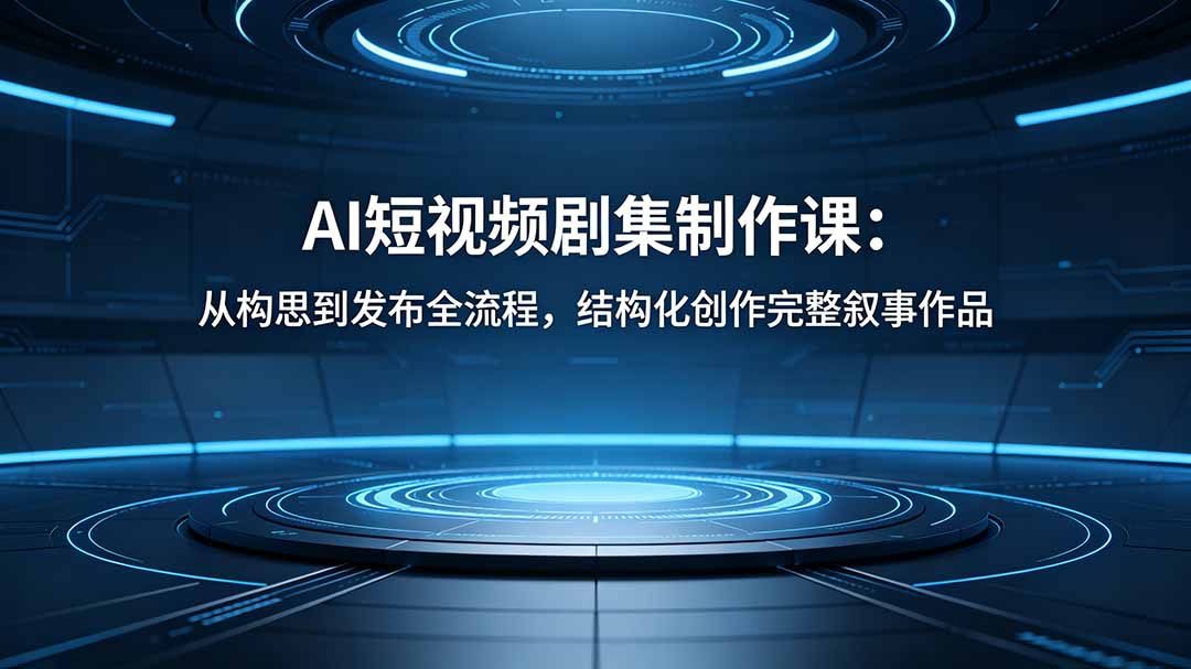 AI短视频剧集制作课：从构思到发布全流程，结构化创作完整叙事作品-聊项目