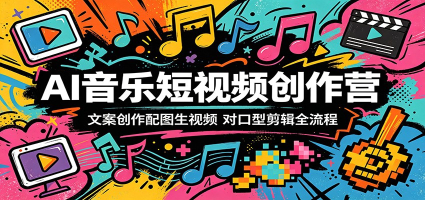 AI音乐短视频创作营：文案创作配图生视频，对口型剪辑全流程-聊项目
