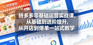 拼多多零基础运营实战课,从基础到进阶提升,从开店到爆单一站式教学-聊项目