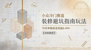 小众冷门赛道,装修避坑指南玩法,70天单链接变现超6.4W+【详细教程】-聊项目