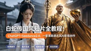 白蛇传-国风短片全教程！ChatGPT+Seedance2.0，一套课跑通古风AI影视创作-聊项目