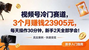 视频号冷门赛道,3个月变现23905元,新手2天学会 每天操作30分钟!-聊项目