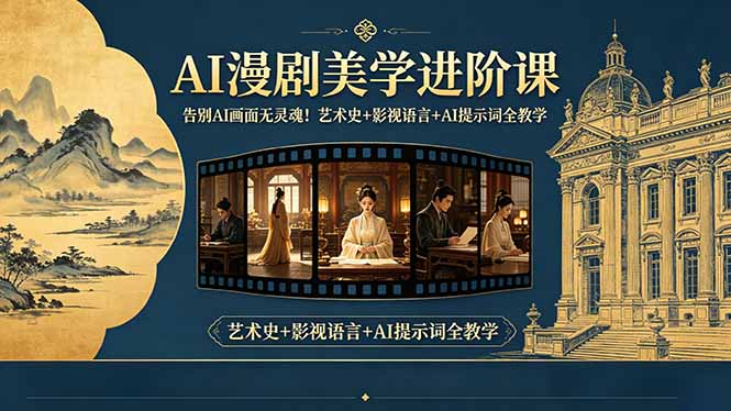 告别AI画面无灵魂！AI漫剧美学进阶课-更新，艺术史+影视语言+AI提示词全教学-聊项目