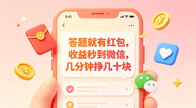 答题就有红包，收益秒到微信，几分钟挣几十块，学生党上班族宝妈都可以玩【揭秘】-聊项目