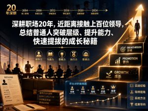 付费文章:深耕职场20年,近距离接触上百位领导,总结普通人突破层级、提升能力、快速提拔的成长秘籍(全网独家干货)-聊项目