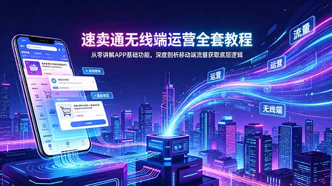 速卖通无线端运营全套教程，从零讲解APP基础功能，深度剖析移动端流量获取底层逻辑-聊项目