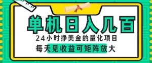 24小时挣美金的AI量化项目,单机日入几百,每天见收益,可矩阵放大【揭秘】-聊项目