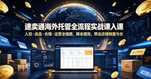 速卖通海外托管全流程实战课入驻・选品・合规・运营全链路，降本提效，带动店铺销量与收益增长-聊项目