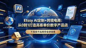 Etsy AI定制+跨境电商:从0到1打造高客单价数字产品店,不囤货不压库存全球销售-聊项目