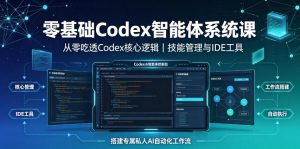 零基础Codex智能体系统课｜从零吃透Codex核心逻辑、技能管理与IDE工具，搭建专属私人AI自动化工作流-聊项目