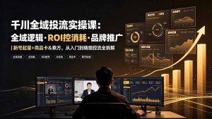 千川全域投流实操课：全域逻辑·ROI控消耗·品牌推广｜新号起量+商品卡&乘方，从入门到精细控流全拆解-聊项目