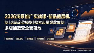 2026淘系推广实战课·新品底层机制｜选品定位模型｜搜索起量爆款复制多店铺运营全套落地教程-聊项目