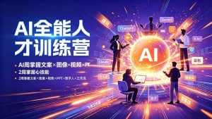 AI全能人才训练营：2周掌握文案×图像×视频×PPT×数字人×工作流，超越80%的人-聊项目