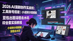 2026AI漫剧创作实战班:工具账号搭建|小说转分镜模板|豆包出图溶图去水印全套实操教程-聊项目