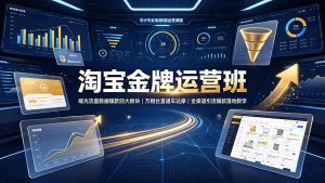 淘宝金牌运营班-7月:曝光流量数据爆款四大板块|万相台直通车达摩|全渠道引流爆款落地教学-聊项目