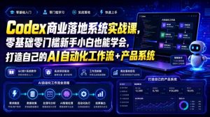 Codex商业落地系统实战课,零基础零门槛新手小白也能学会,打造自己的AI自动化工作流+产品系统-聊项目