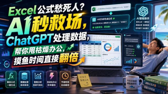 Excel公式愁死人？AI秒救场，ChatGPT处理数据，帮你甩枯燥办公，摸鱼时间直接翻倍【原创双语字幕】-聊项目